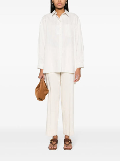 Metallic-Threading Striped Shirt