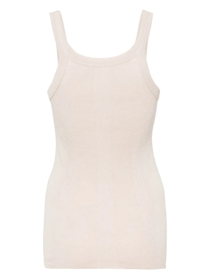 Fine-Ribbed Silk Tank Top