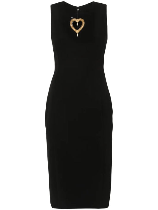 Heart-Detail Midi Dress