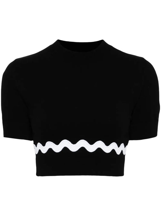 Wave Cropped Sweater