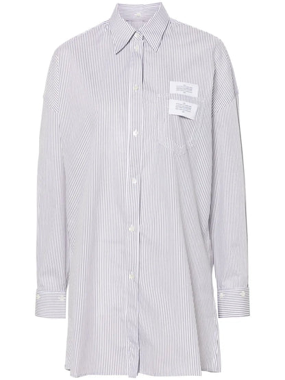 Logo-Patch Striped Shirt