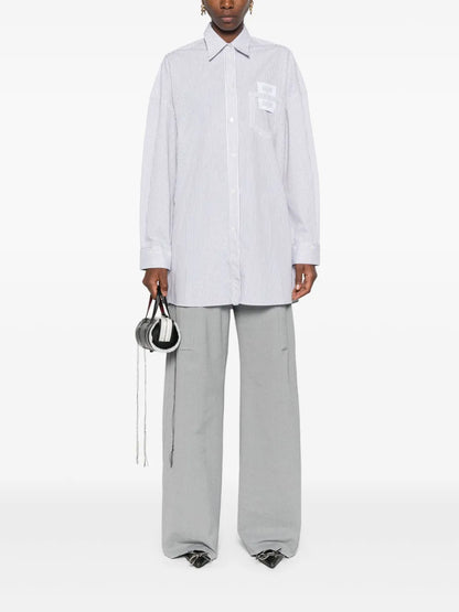 Logo-Patch Striped Shirt