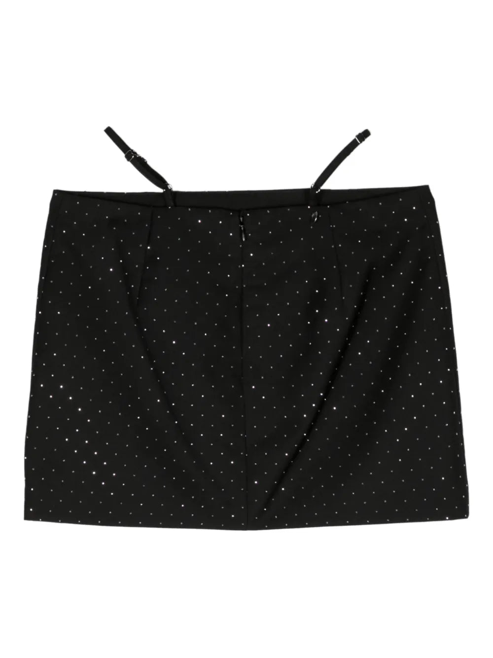 Rhinestone-Embellished Twill Miniskirt