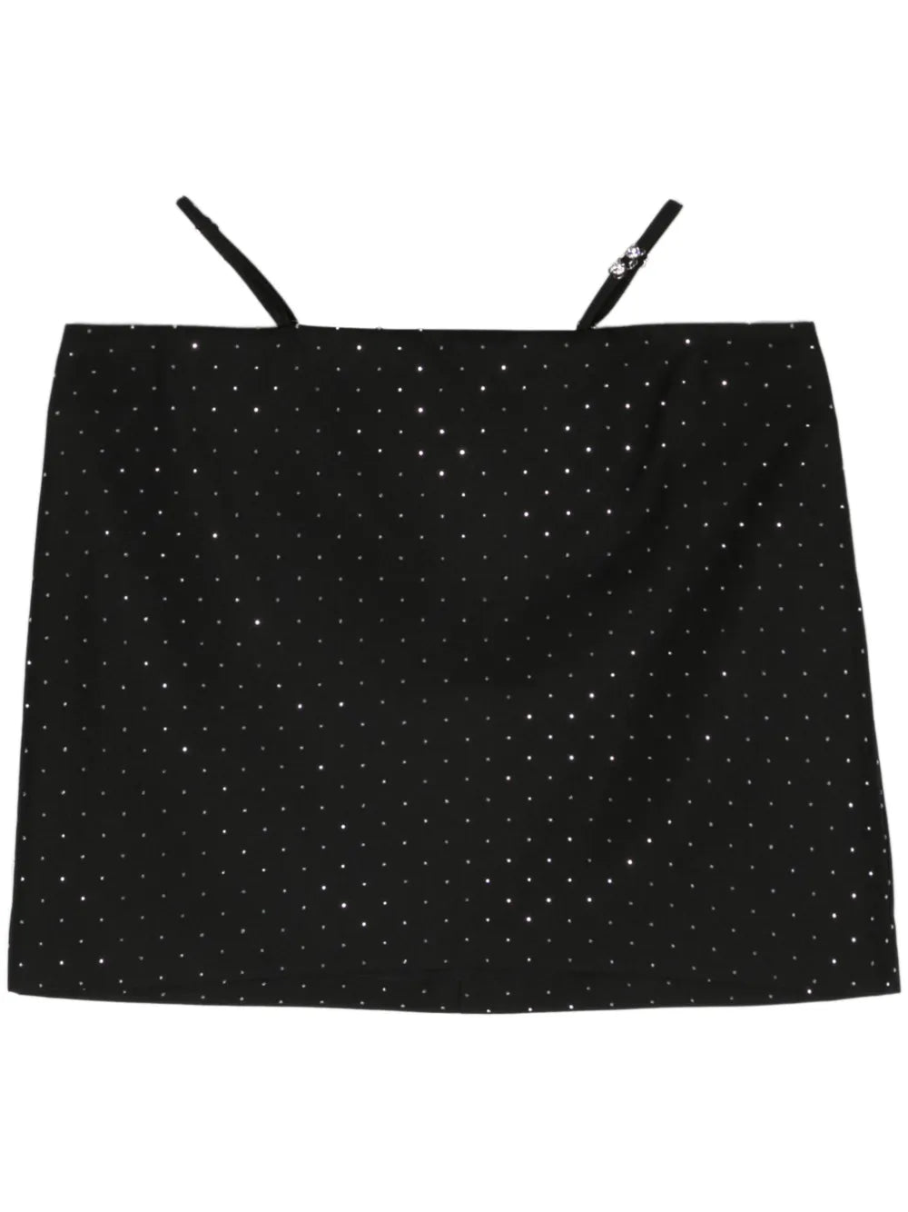 Rhinestone-Embellished Twill Miniskirt