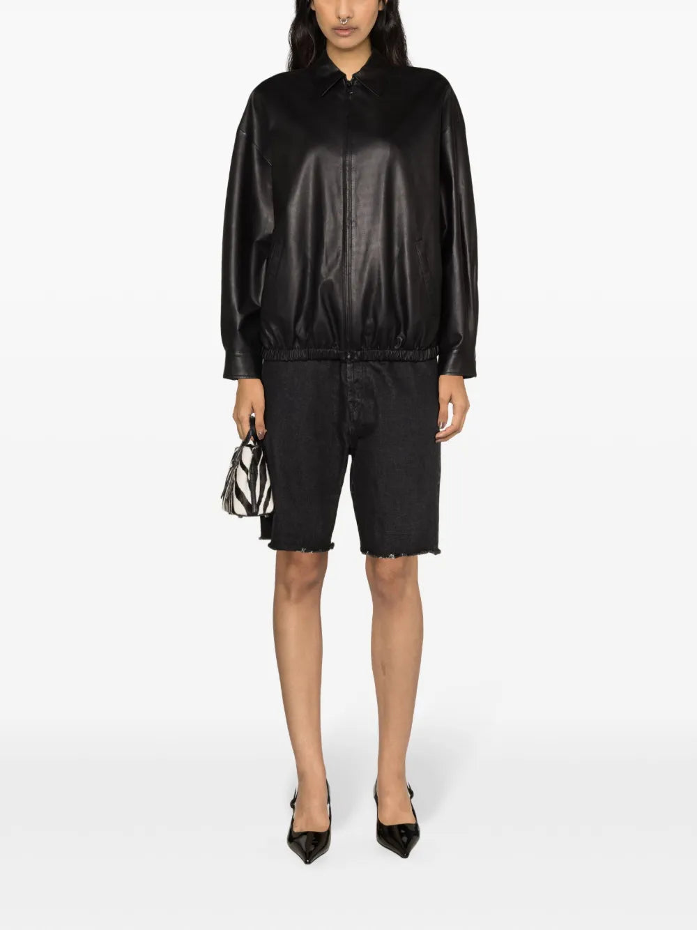 Zip-Up Leather Jacket