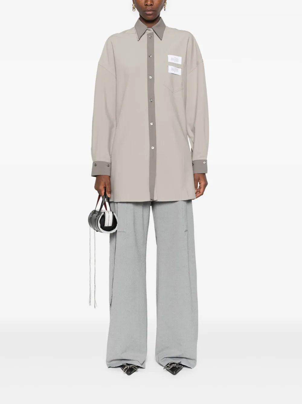 Logo-Patch Detachable-Panels Shirt
