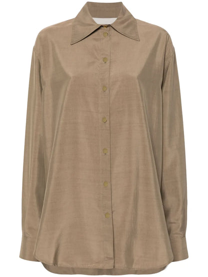 Pointed-Collar Buttoned Shirt
