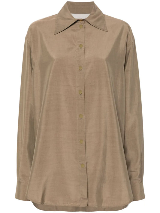 Pointed-Collar Buttoned Shirt