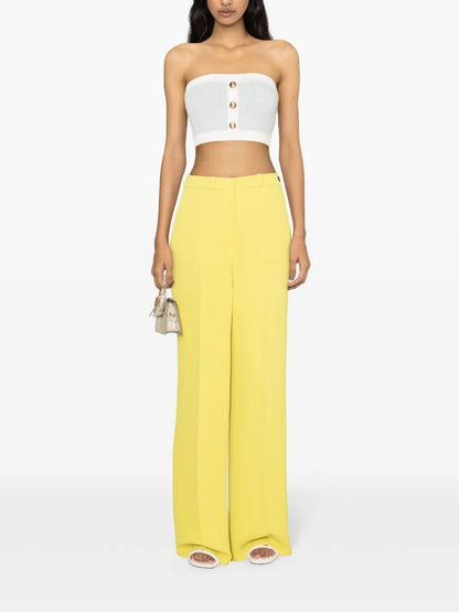 Wide-Leg Crepe Trousers