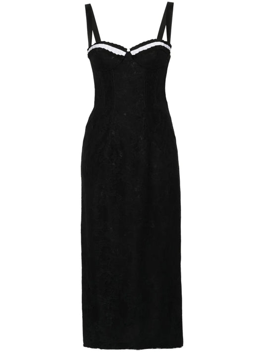 Floral-Lace Midi Dress