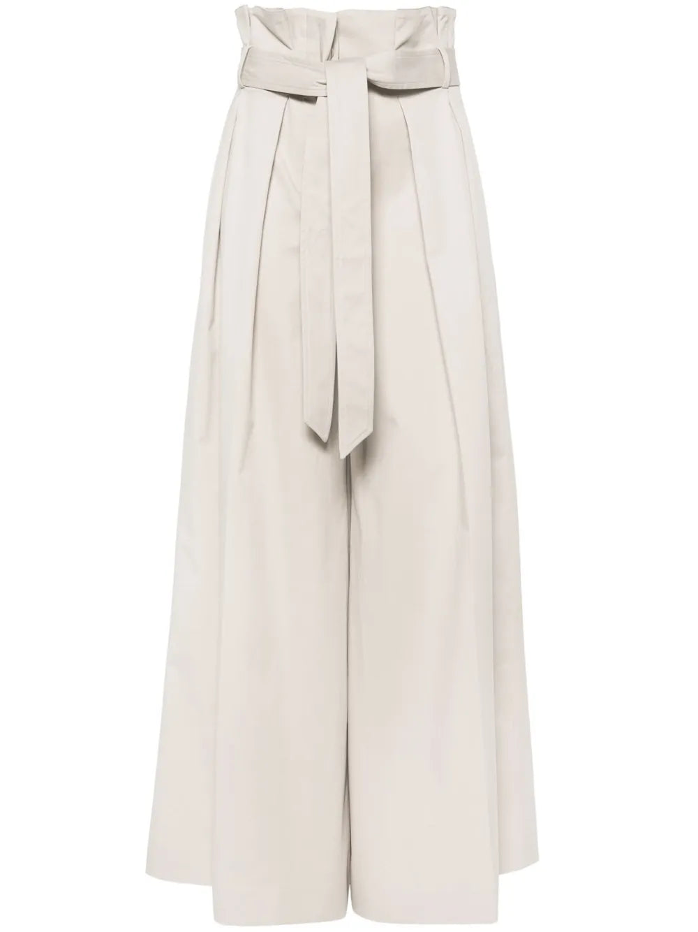 Pleated Twill Wide Trousers