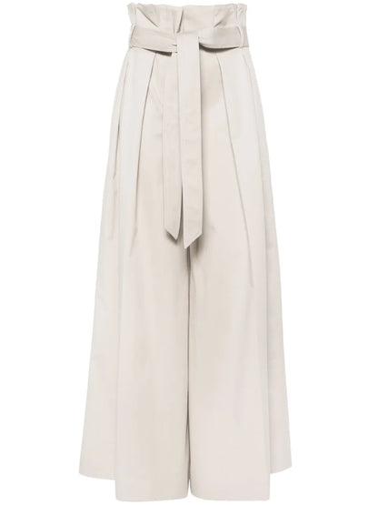 Pleated Twill Wide Trousers