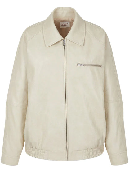 Zip-Up Faux-Leather Jacket