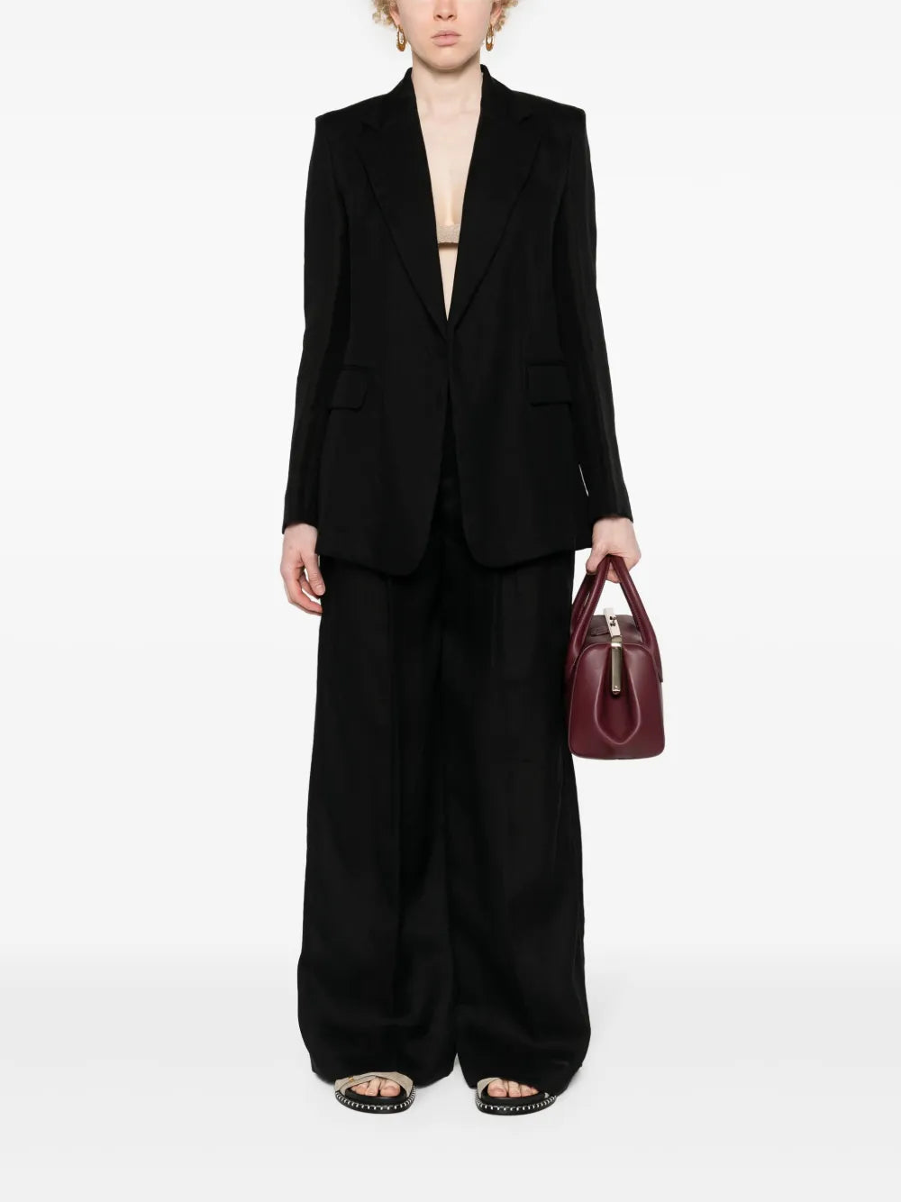 Open-Front Ramie Blazer