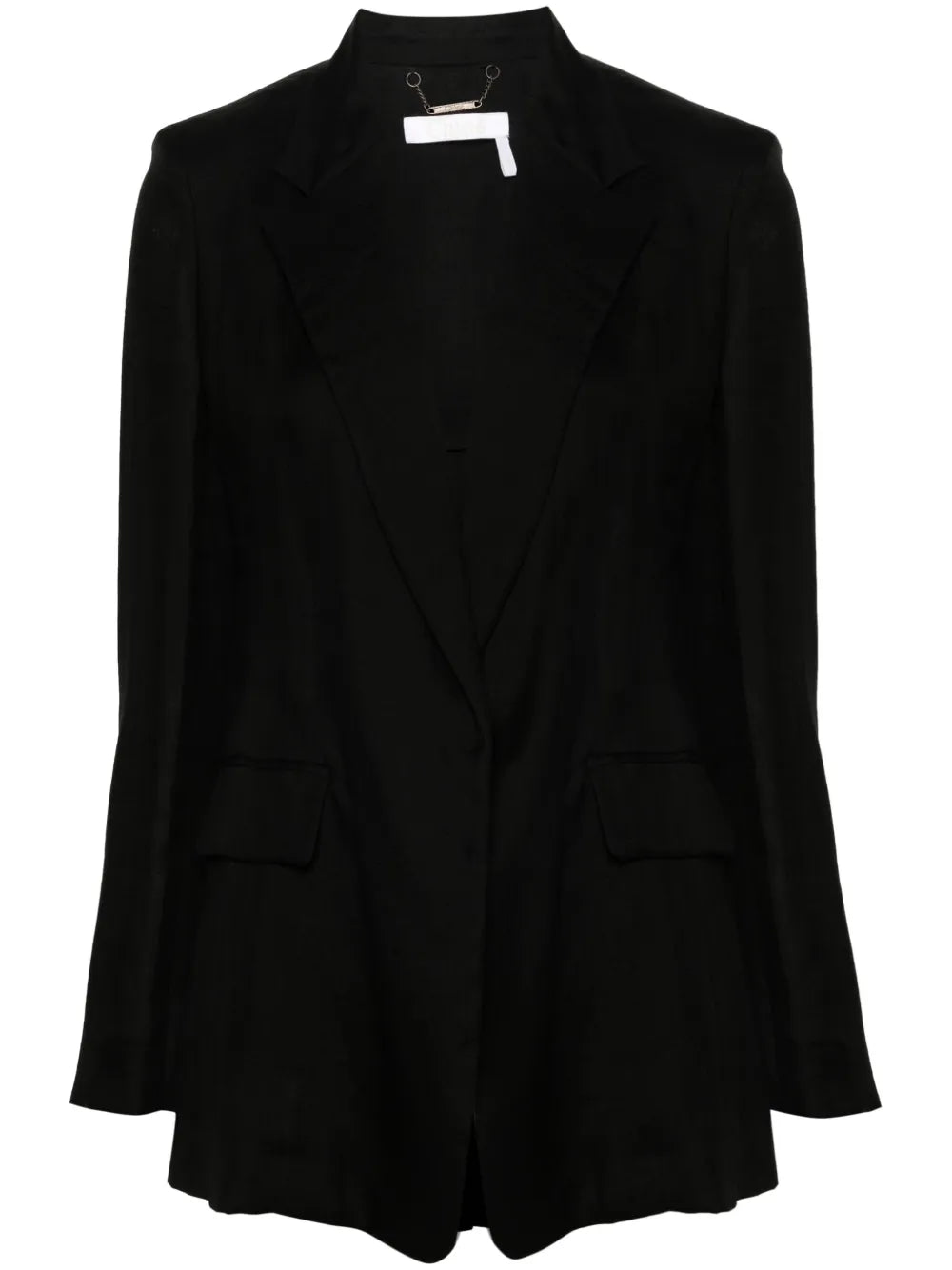 Open-Front Ramie Blazer