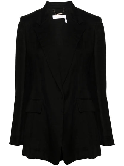 Open-Front Ramie Blazer