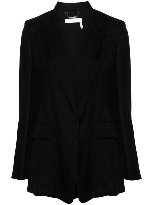 Open-Front Ramie Blazer