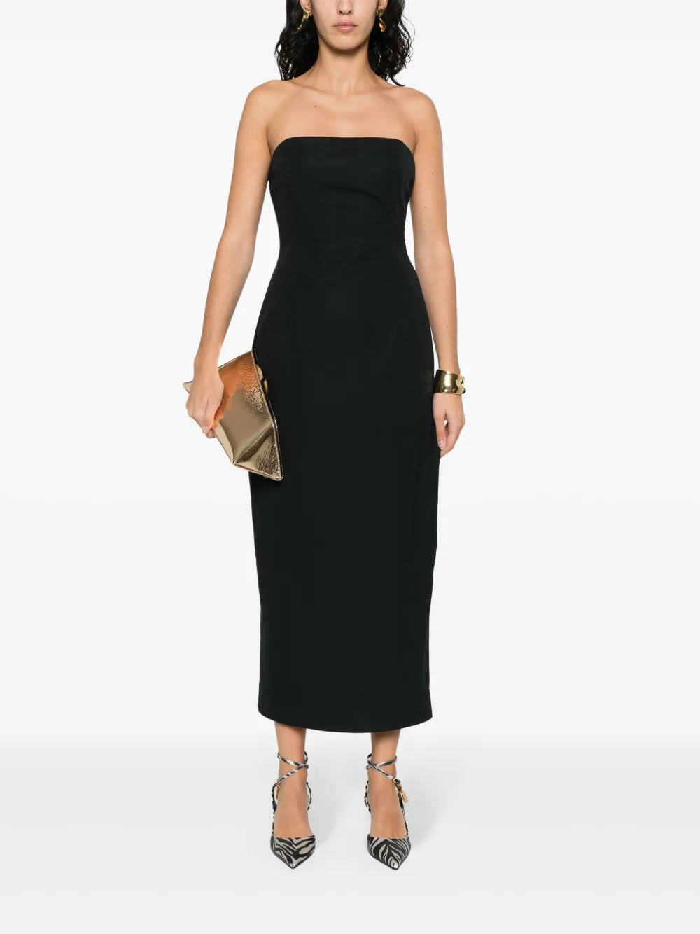 Bustier Strapless Midi Dress