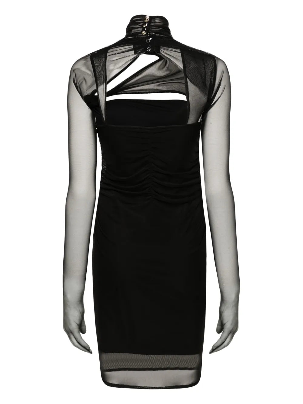 Detachable-Glove Mini Dress