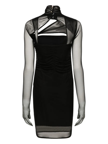 Detachable-Glove Mini Dress
