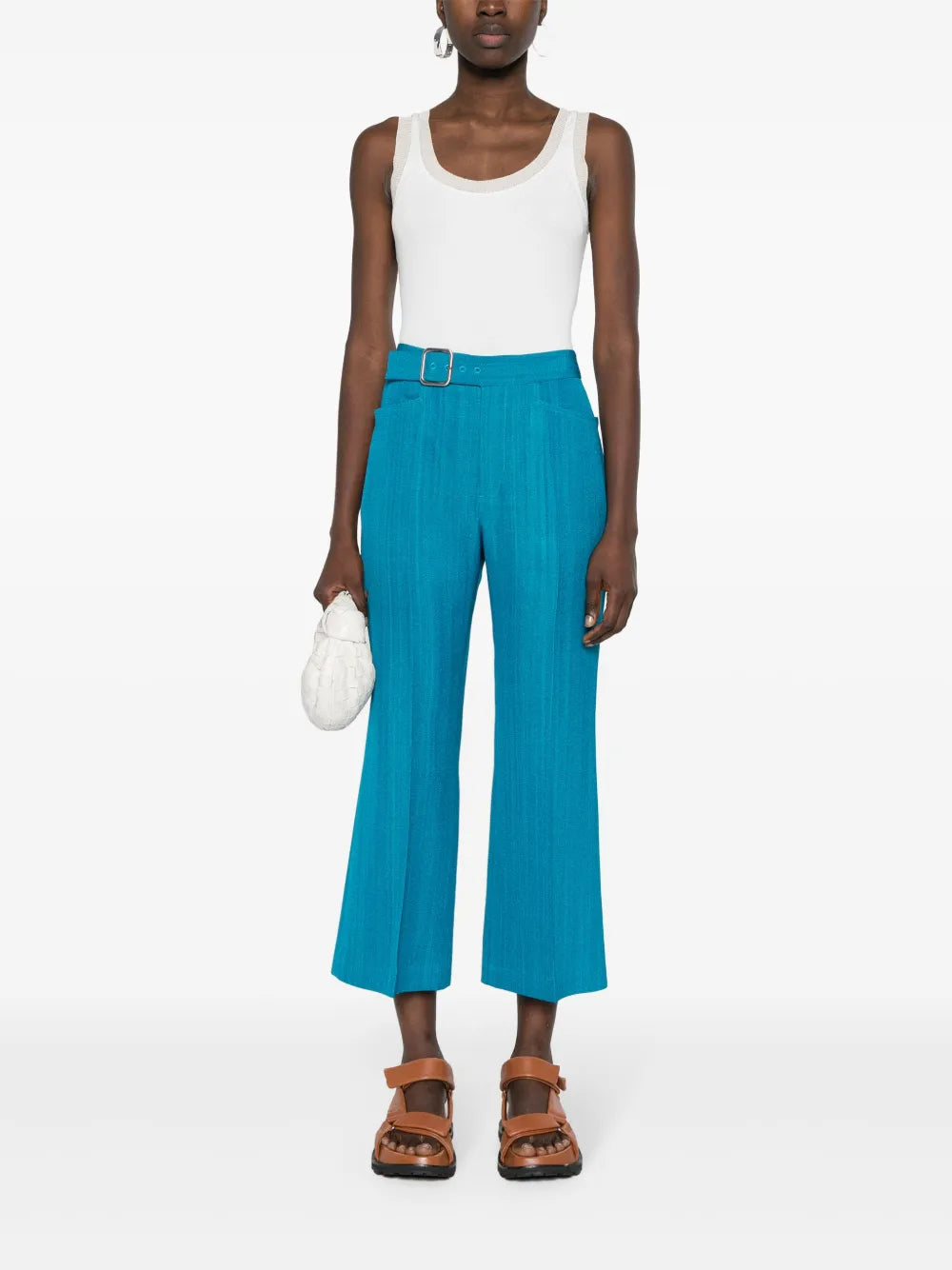 Lurex-Trim Ribbed Tank Top