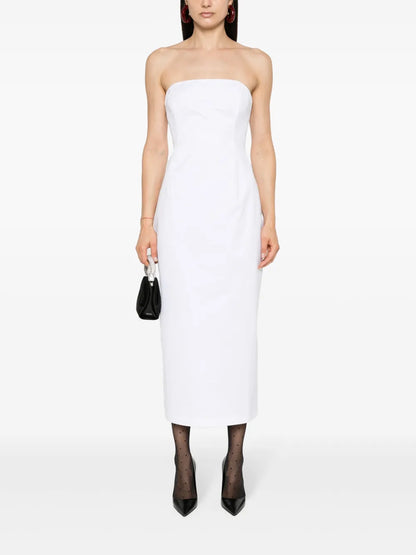 Strapless Cotton Midi Dress