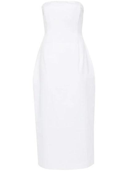 Strapless Cotton Midi Dress