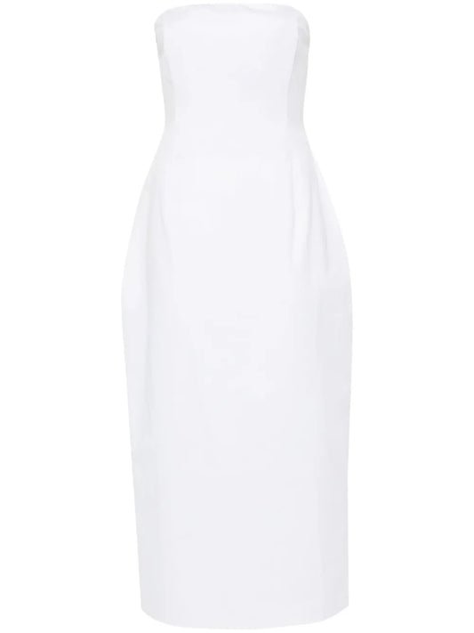 Strapless Cotton Midi Dress