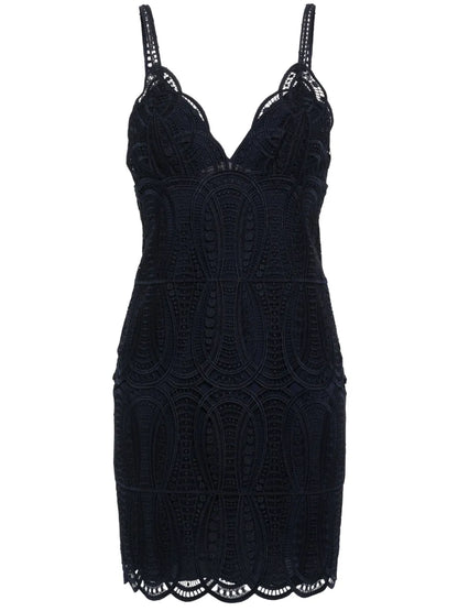 Embroidered Sleeveless Mini Dress
