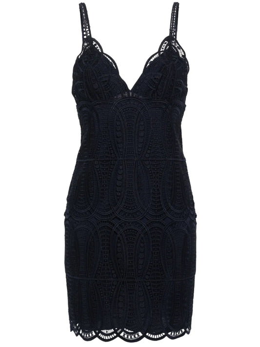 Embroidered Sleeveless Mini Dress