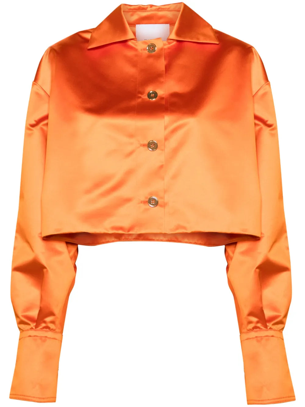 Cropped Satin Shirt Jacket