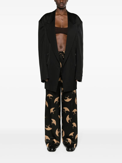 Double-Breasted Satin Blazer