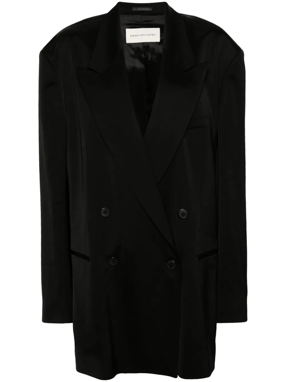 Double-Breasted Satin Blazer