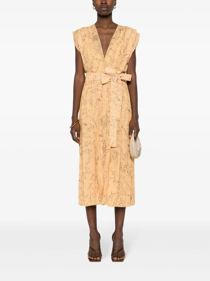 Fabula-Print Pleated Dress
