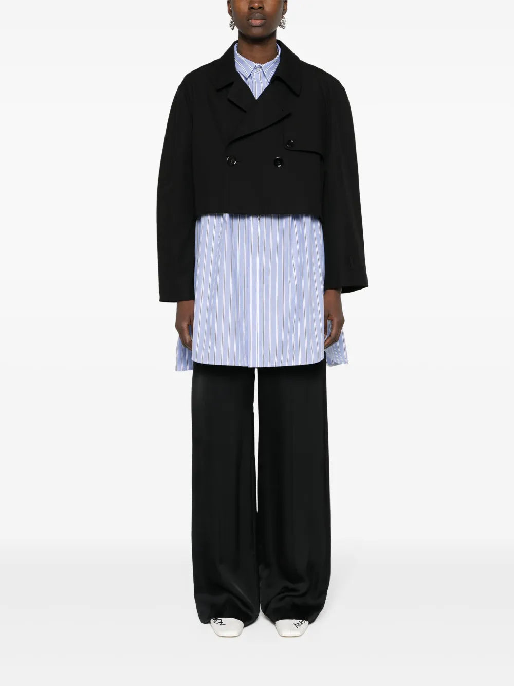 Double-Breasted Cotton Cropped Jacket
