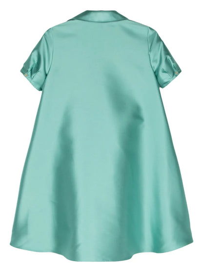 A-Line Satin Shirt Dress