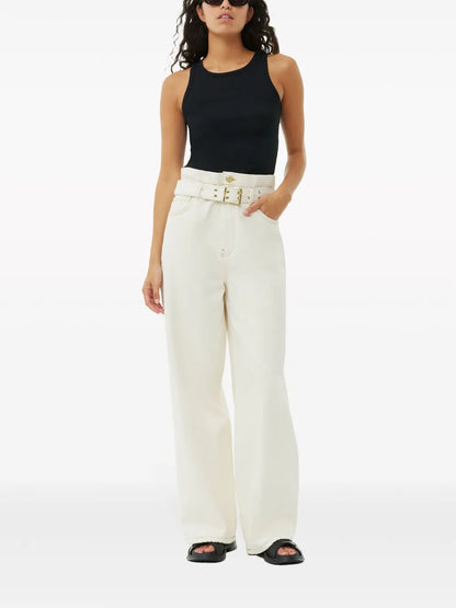 Belted Wide-Leg Jeans