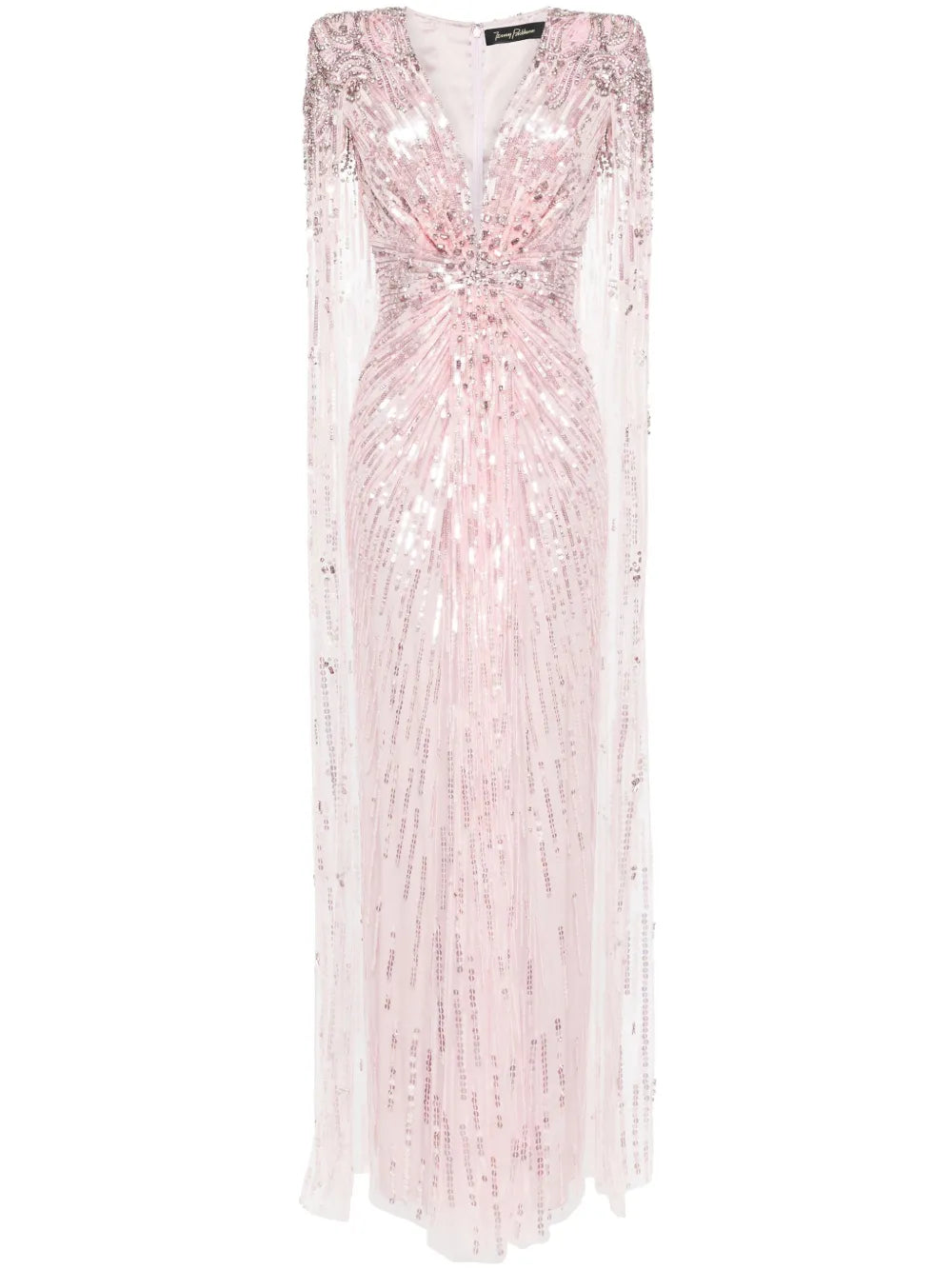 Gold Rush Sequined Cape Gown