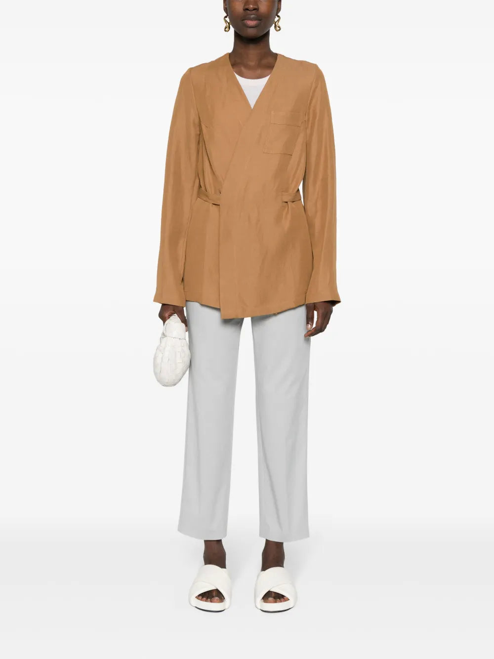 Straight-Leg Gabardine Trousers