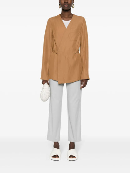 Straight-Leg Gabardine Trousers