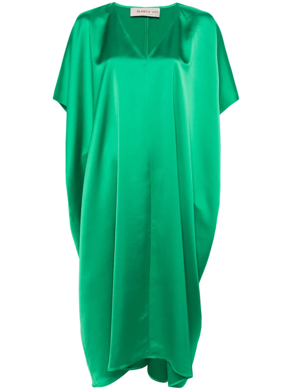 Satin Shift Midi Dress