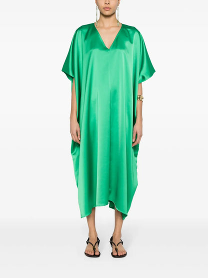 Satin Shift Midi Dress