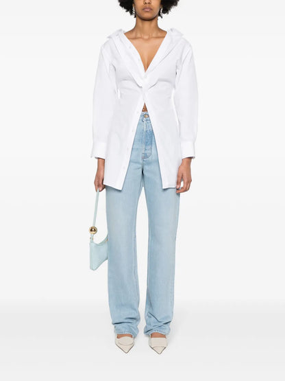 Le De-Nîmes Droit Straight-Leg Jeans