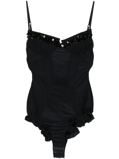Bustier-Style Beaded Bodysuit