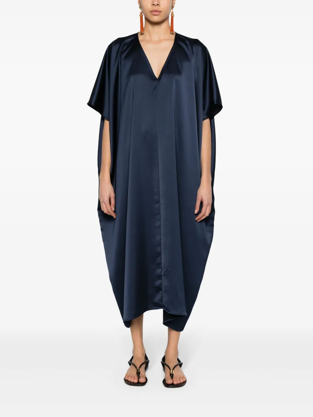 Satin Shift Midi Dress
