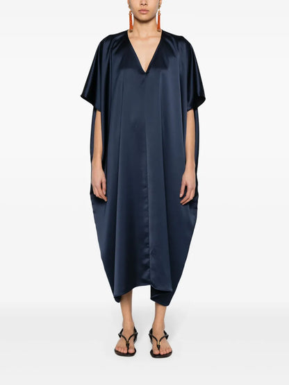 Satin Shift Midi Dress