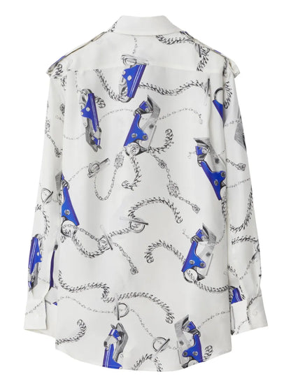 Knight Hardware-Print Silk Shirt