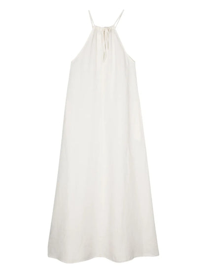 Halterneck Linen Maxi Dress