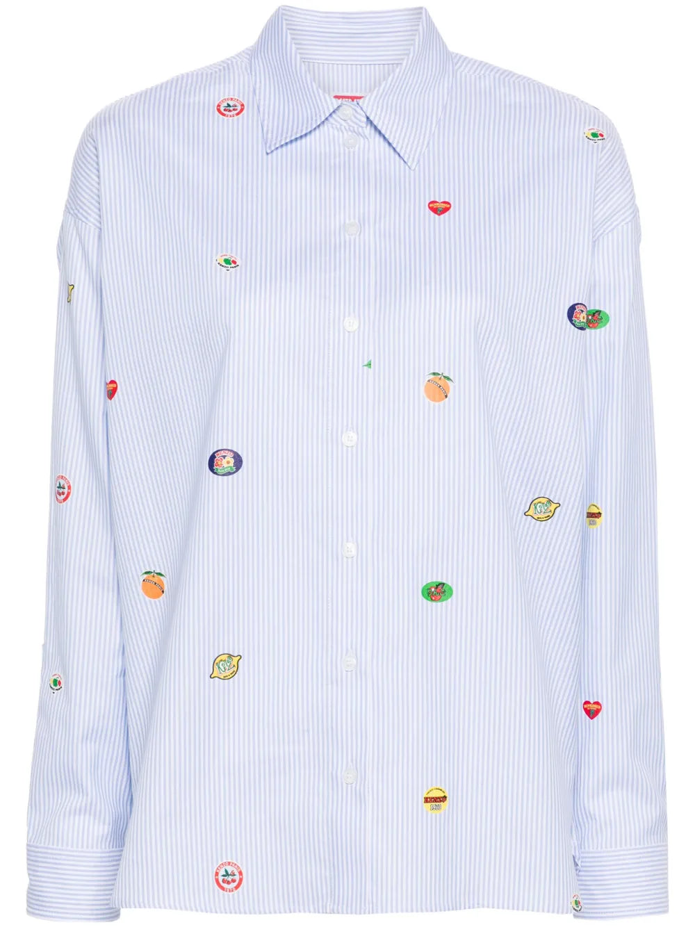 Fruit Stickers-Print Striped Shirt