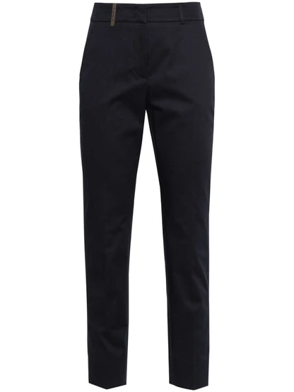 Slim-Fit Cotton Trousers